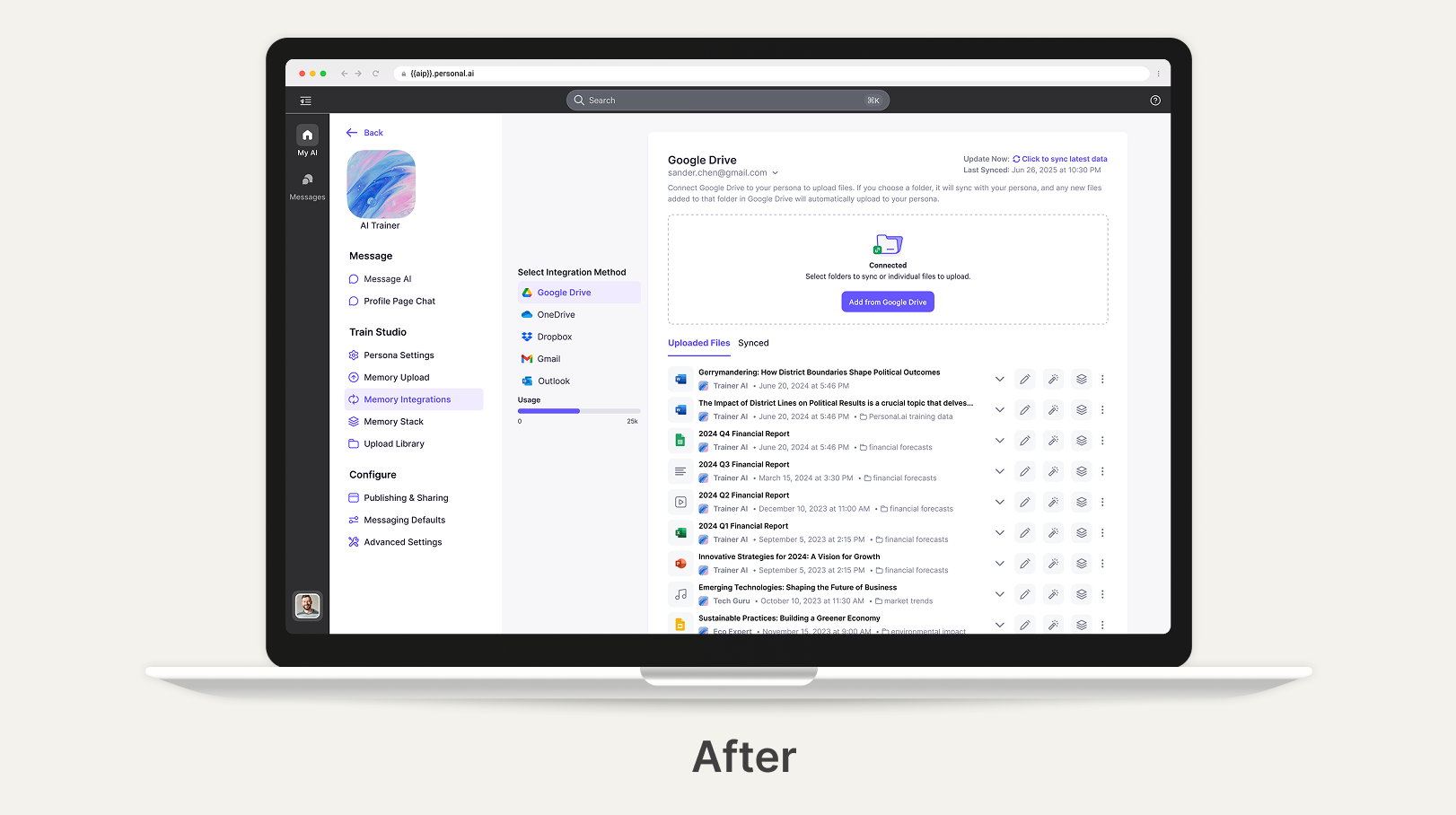 After — dedicated file management page