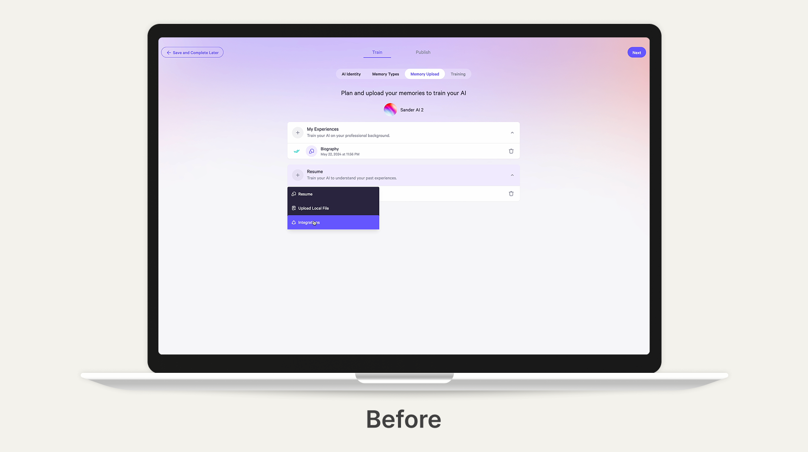 Before — gated agent editing flow