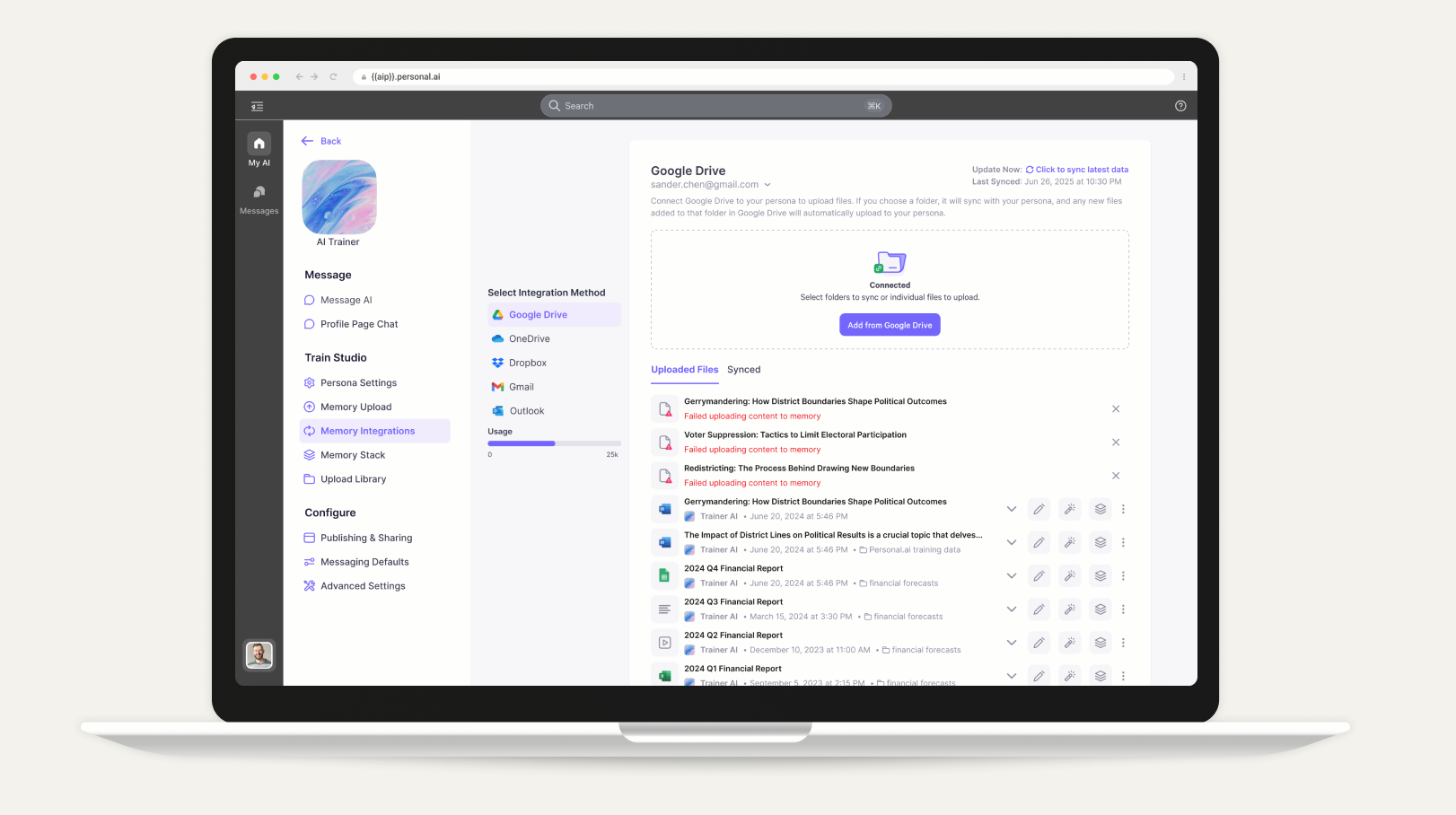 Upload status feedback system