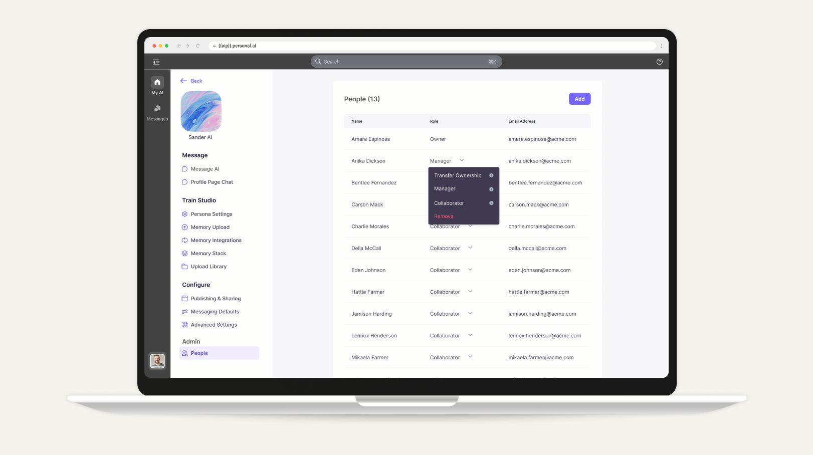 Workspace member management