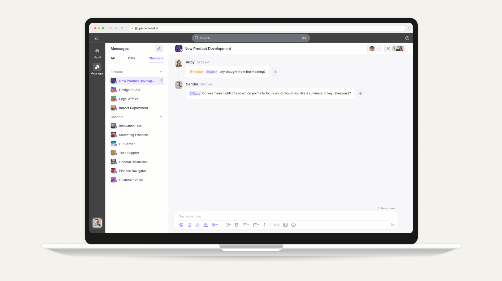 Collaboration in enterprise workspace