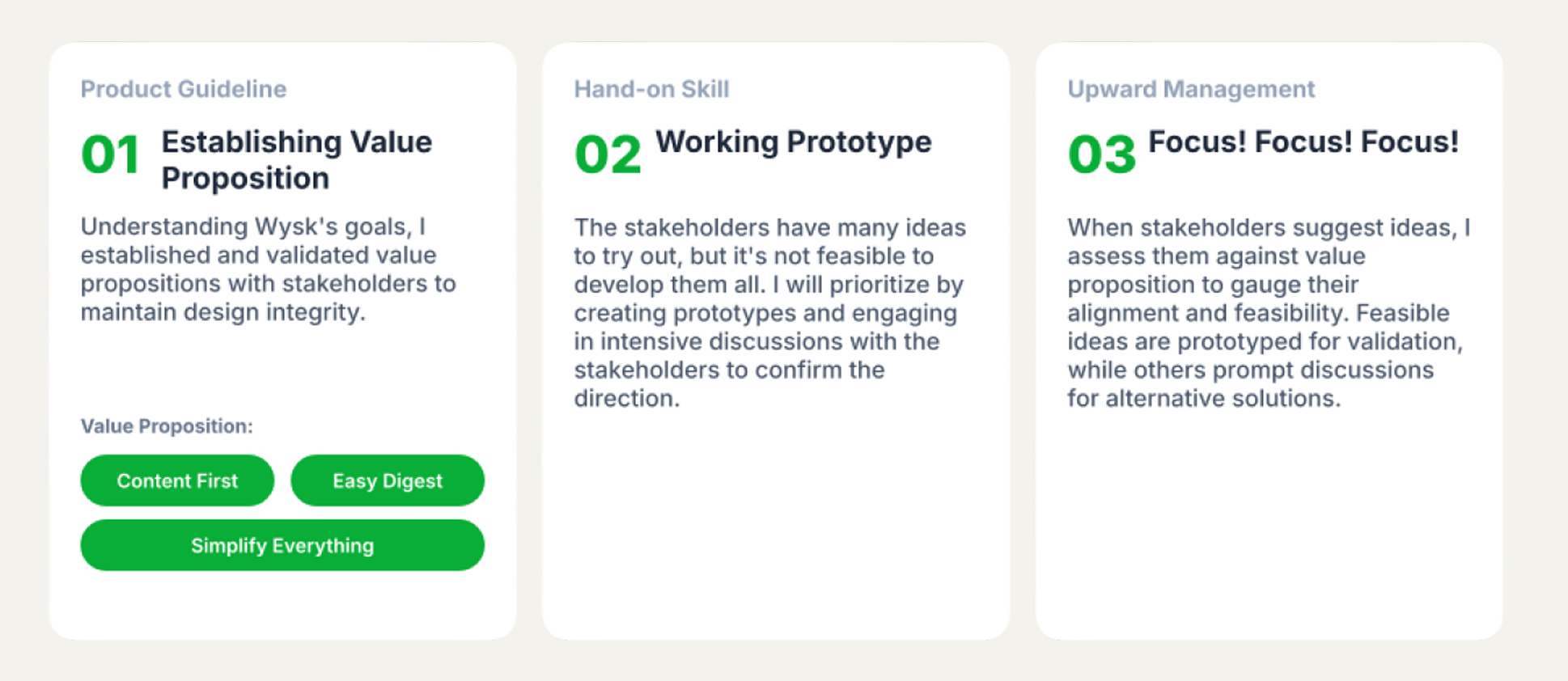 Two working prototypes for stakeholder review