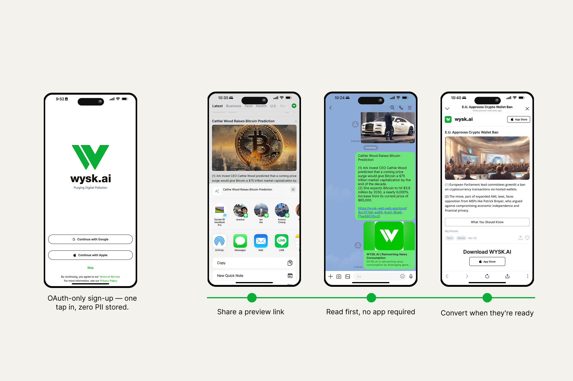 Web preview to App Store conversion path